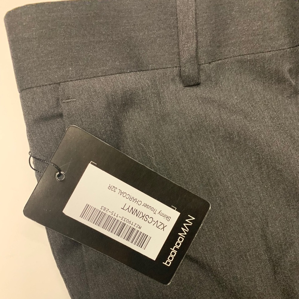 New Mens Skinny Trousers Charcoal Color